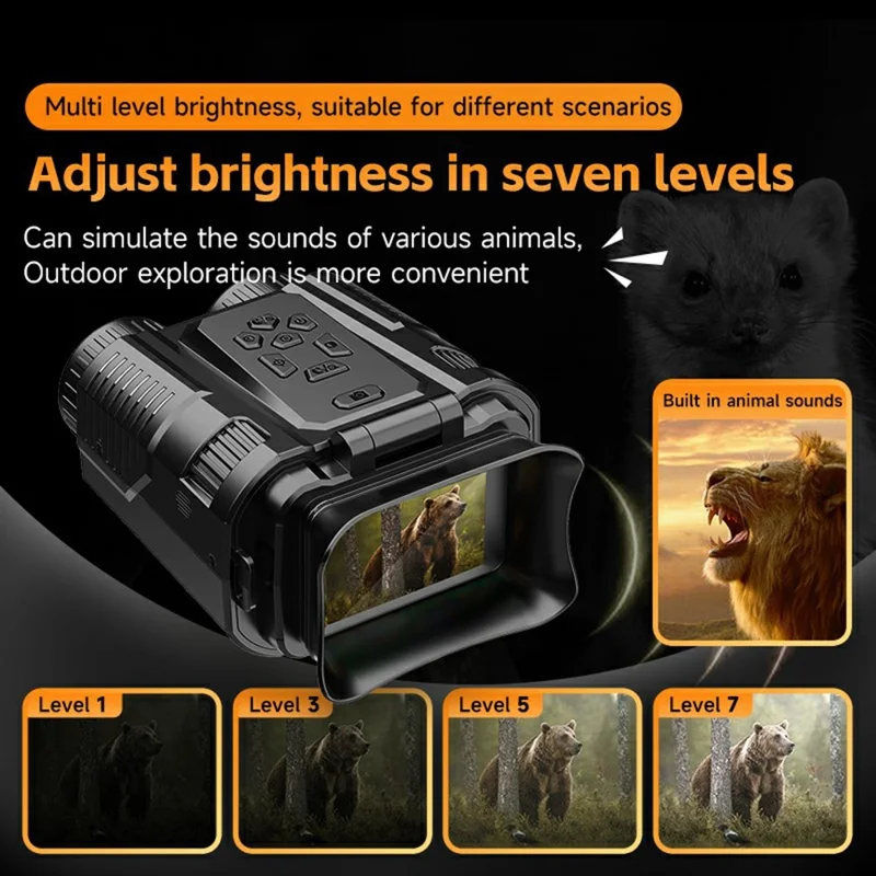 D13 4K HD Hunting Telescope 2 Inch IPS Screen 28x Zoom Outdoor Mini Binocular Night Vision Camera