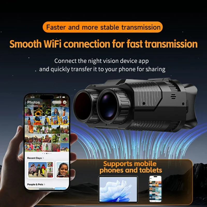 D13 4K HD jagtteleskop med 2 tommer IPS-skærm, 28x zoom, mini-fjernkikkert til udendørs brug, natteblikkamera med 32 GB kort