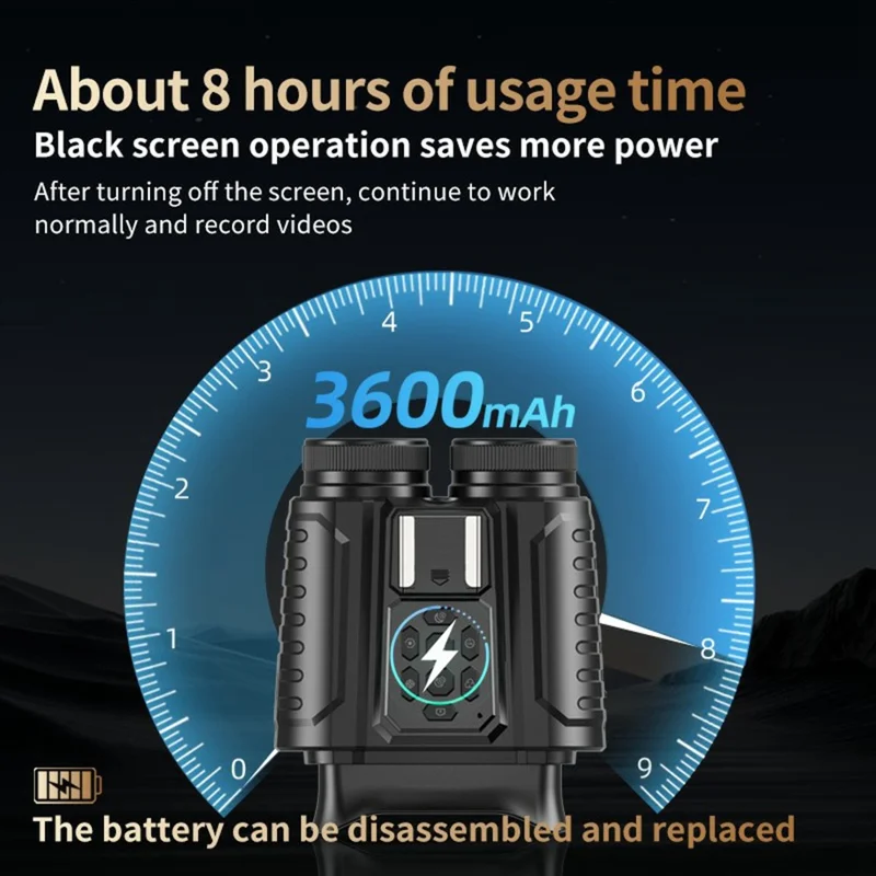 NV109 Outdoor Hunting 2.0 Inch IPS Screen Night Vision Binoculars Dual Lens Video Recording Camera