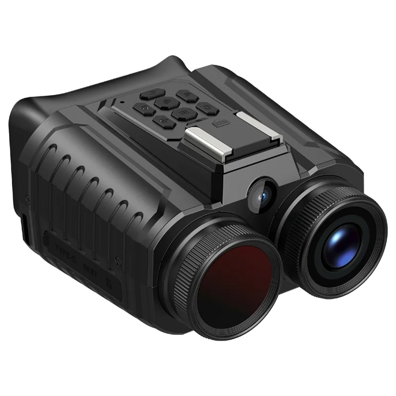 Binóculos de Visão Noturna NV109 Outdoor Hunting com Tela IPS de 2,0 Polegadas, Câmera de Gravação de Vídeo de Lente Dupla, com Cartão de 32GB