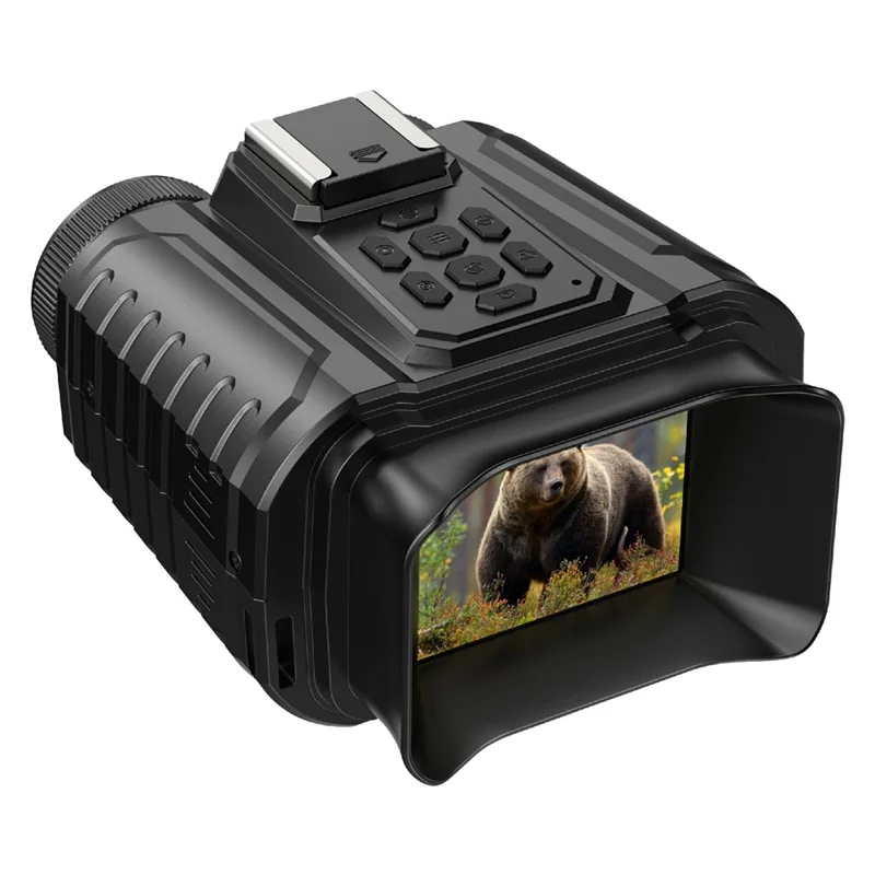 Binóculos de Visão Noturna NV109 Outdoor Hunting com Tela IPS de 2,0 Polegadas, Câmera de Gravação de Vídeo de Lente Dupla, com Cartão de 32GB