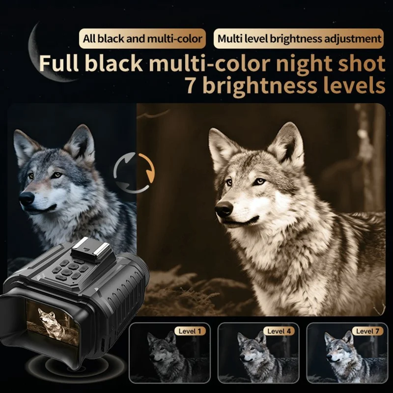 Binóculos de Visão Noturna NV109 Outdoor Hunting com Tela IPS de 2,0 Polegadas, Câmera de Gravação de Vídeo de Lente Dupla, com Cartão de 32GB