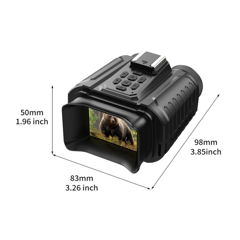 Binóculos de Visão Noturna NV109 Outdoor Hunting com Tela IPS de 2,0 Polegadas, Câmera de Gravação de Vídeo de Lente Dupla, com Cartão de 32GB