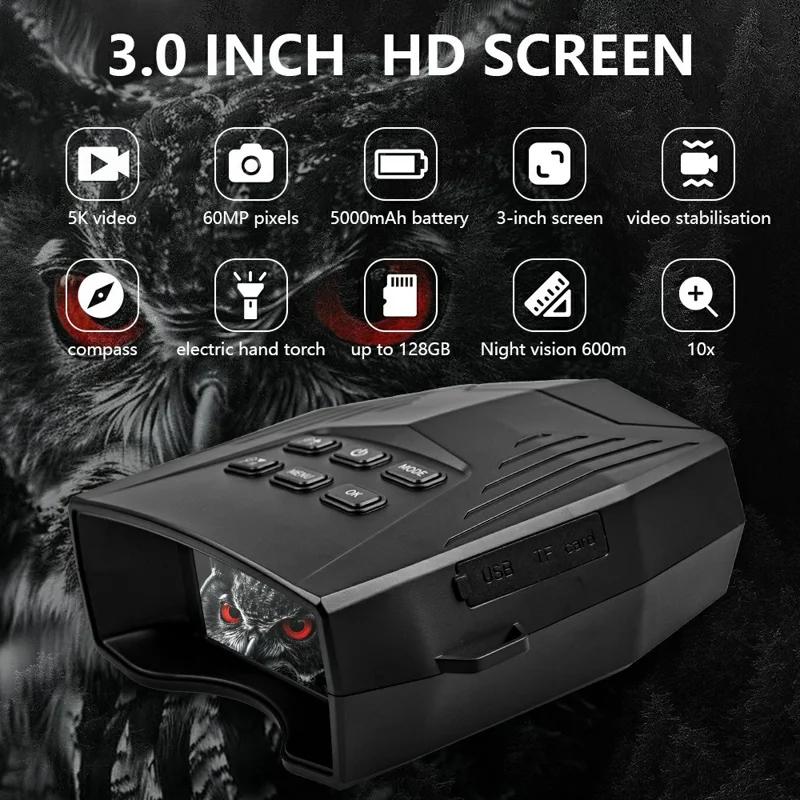 Z8 Nachtkijker 5K 60MP Infrarood Camera Telescoop met Zaklamp voor Buitentoezicht