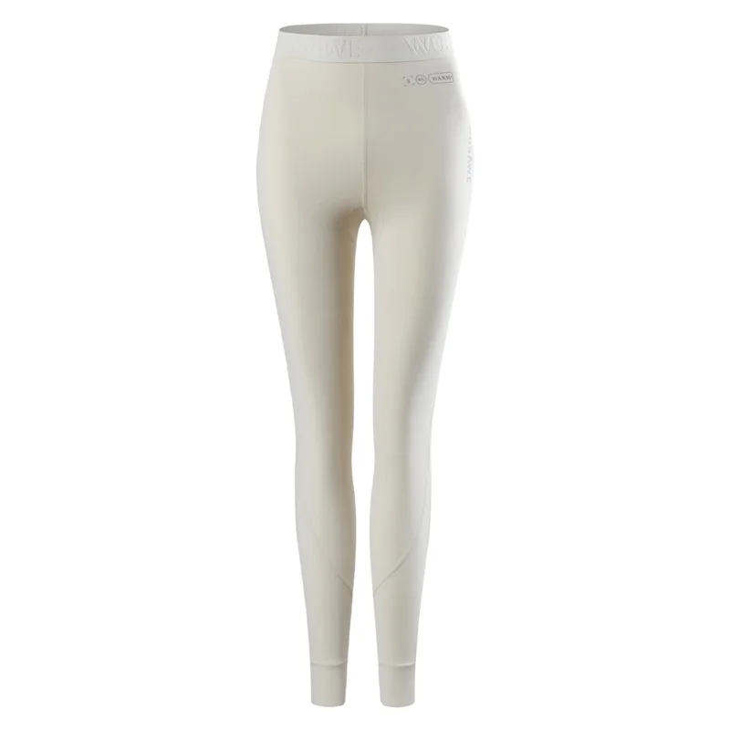WOSAWE BD190 Para Mujer Pantalones Base de Lana de Abrigo de Esquí de Invierno Pantalones de Esquí Ajustados de Lana con Alta Elasticidad Resistentes al Frío - Amarillo Cremoso, Talla Asiática M / UE S
