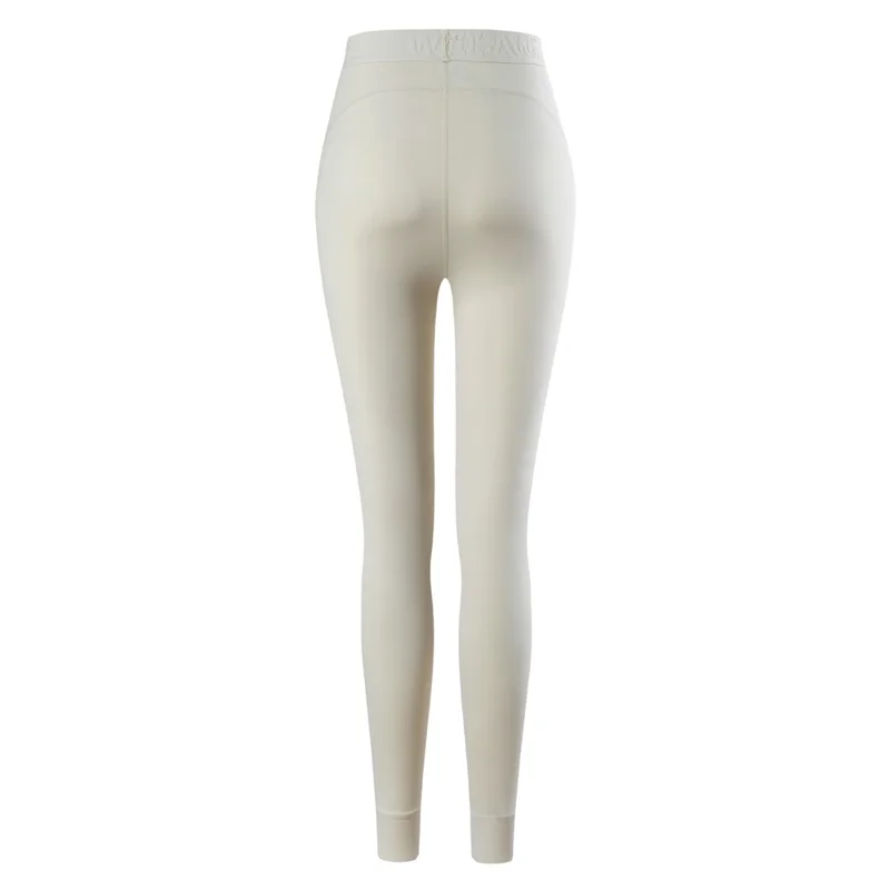WOSAWE BD190 Para Mujer Pantalones Base de Lana de Abrigo de Esquí de Invierno Pantalones de Esquí Ajustados de Lana con Alta Elasticidad Resistentes al Frío - Amarillo Cremoso, Talla Asiática M / UE S
