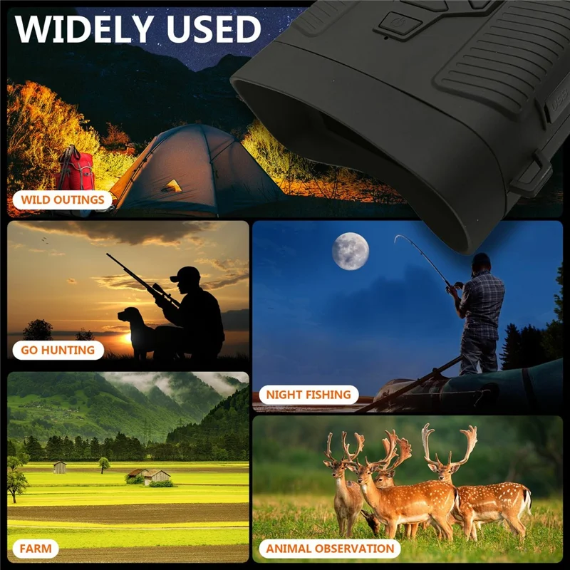 Y6 Night Vision Binoculars 36MP Digital 5X Zoom 4K 3 Inch LED Screen Telescope No Memory Card - Black