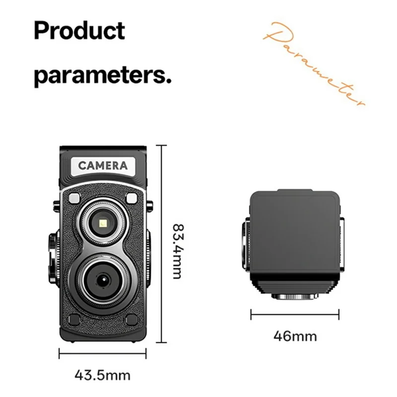 Y8000 Retro Camera Manual Joystick Simulation Vintage Portable Pocket HD Digital Camera No Memory Card - Black