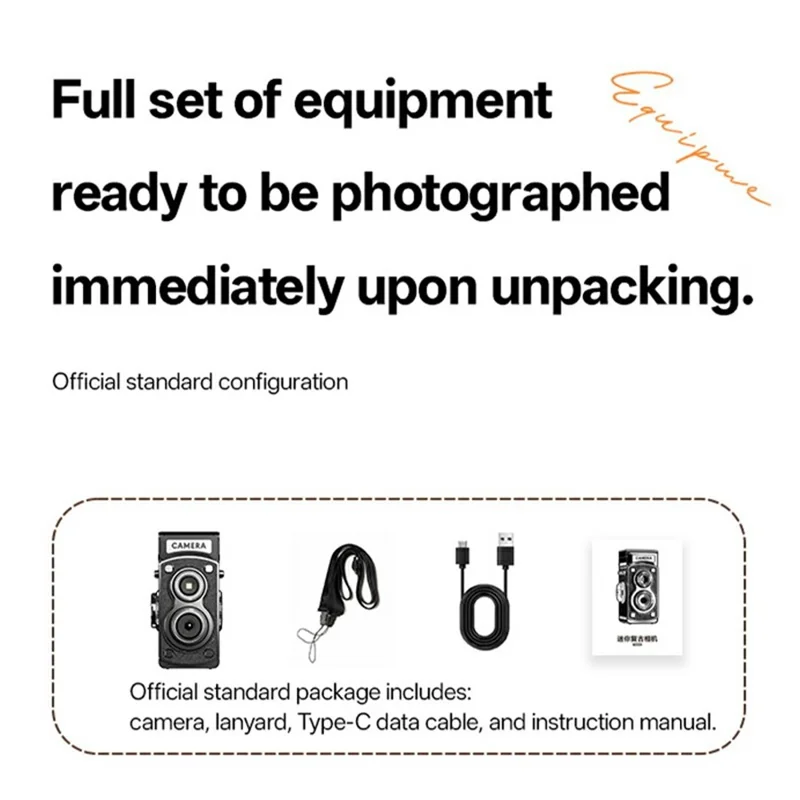 Y8000 Retro Camera Manual Joystick Simulation Vintage Portable Pocket HD Digital Camera No Memory Card - Black