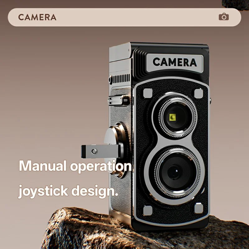 Y8000 Retro Camera Manual Joystick Simulation Vintage Portable Pocket HD Digital Camera No Memory Card - Black