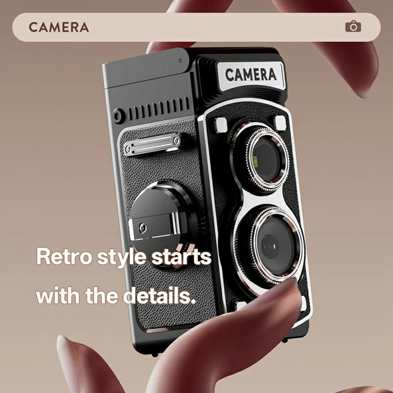 Y8000 Retro Camera Manual Joystick Simulation Vintage Portable Pocket HD Digital Camera No Memory Card - Black