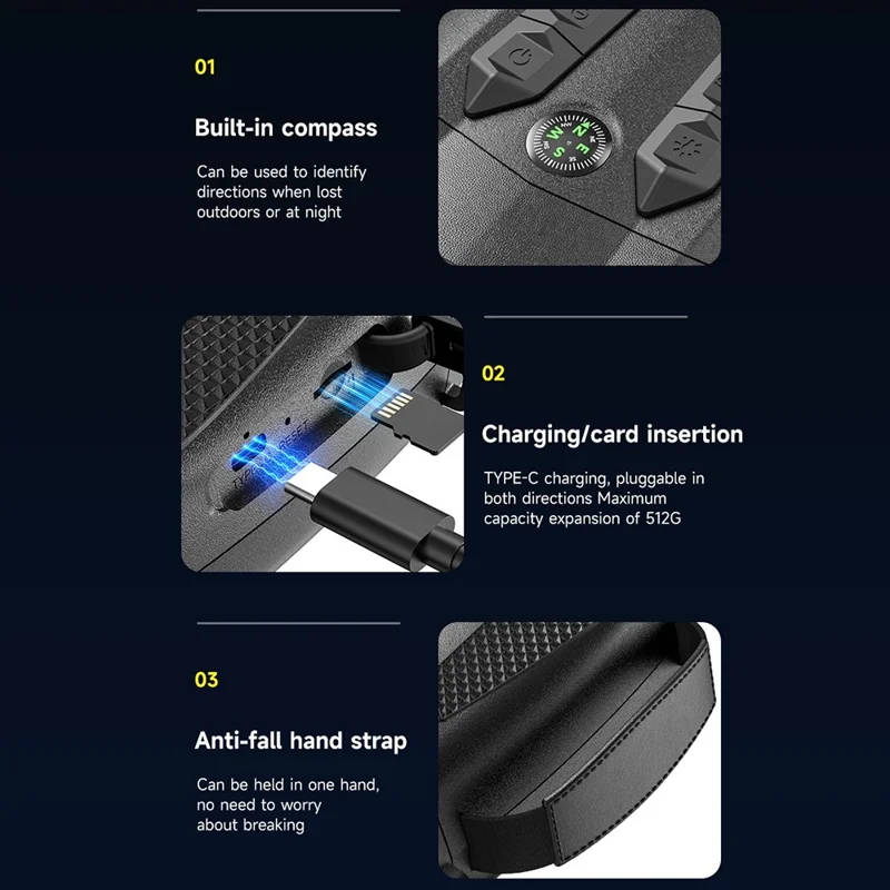 326 4K Night Vision Binoculars with 3 inch IPS Screen 800m Night Vision Goggles for Hunting Wildlife - Black