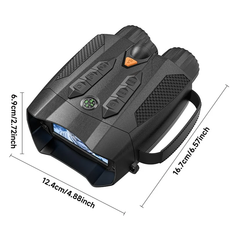 326 4K Night Vision Binoculars with 3 inch IPS Screen 800m Night Vision Goggles for Hunting Wildlife - Black