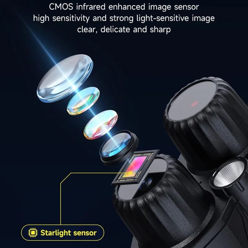 326 4K Night Vision Binoculars with 3 inch IPS Screen 800m Night Vision Goggles for Hunting Wildlife - Black