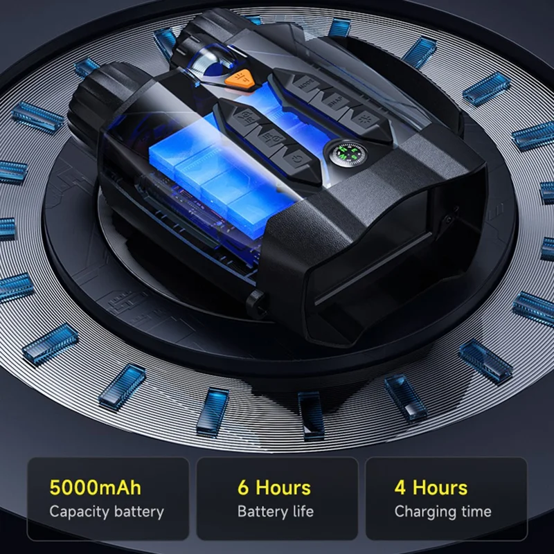 326 4K Night Vision Binoculars with 3 inch IPS Screen 800m Night Vision Goggles for Hunting Wildlife - Black