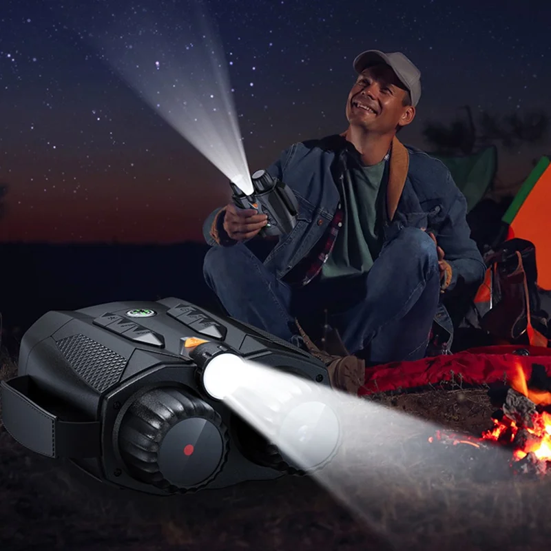 326 4K Night Vision Binoculars with 3 inch IPS Screen 800m Night Vision Goggles for Hunting Wildlife - Black