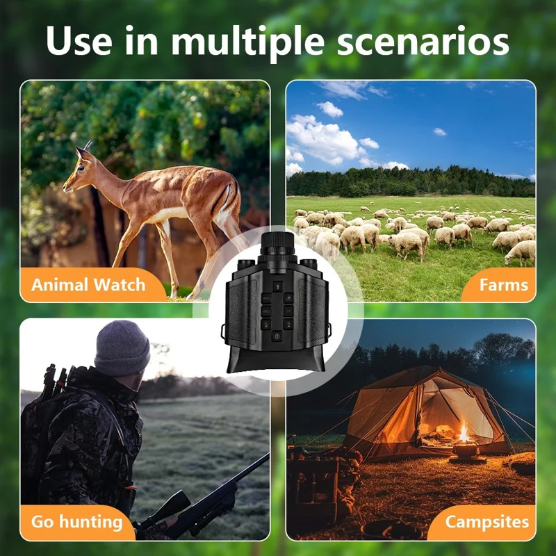 Z9 Night Vision Telescope 5K 9 Level Infrared Night Vision with 10X Zoom 60MP Camera for Hunting - Black