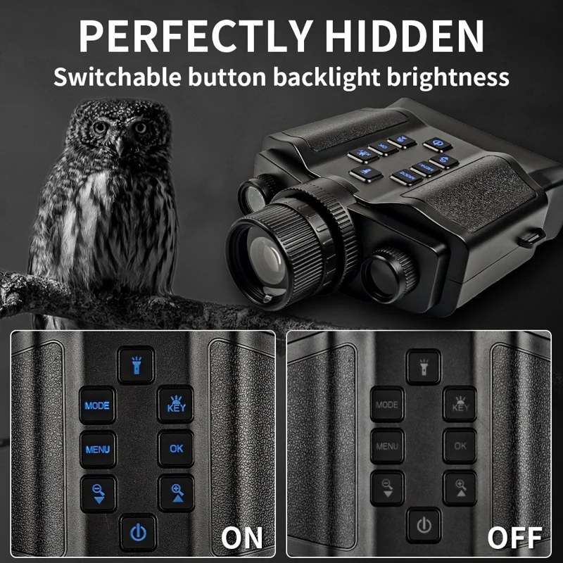 Z9 Night Vision Telescope 5K 9 Level Infrared Night Vision with 10X Zoom 60MP Camera for Hunting - Black