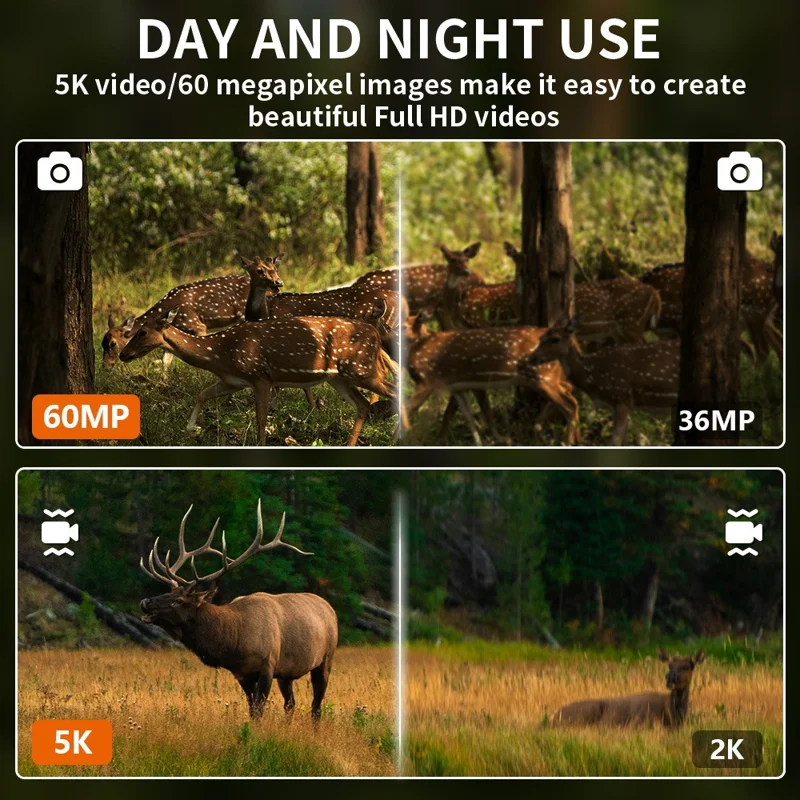 Z9 Night Vision Telescope 5K 9 Level Infrared Night Vision with 10X Zoom 60MP Camera for Hunting - Black