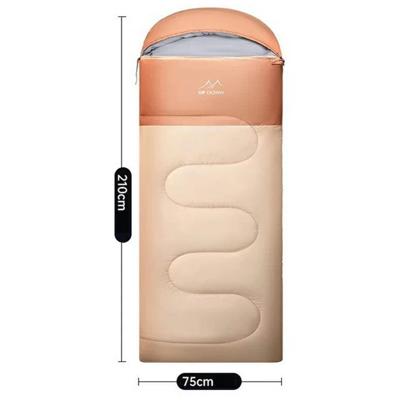 UPDOWN 2.4KG  /  -5~8 Degrees Celsius Envelope Sleeping Bag Adult Winter Thick Warm Outdoor Camping Warm Sleep Bag - Beige