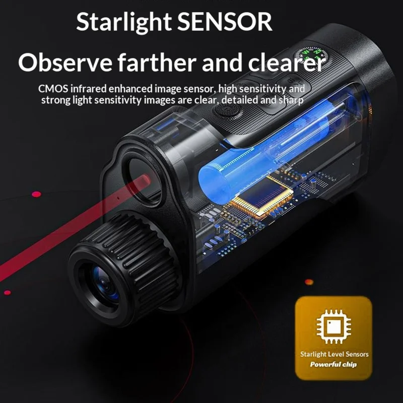 Jumelles de vision nocturne numériques 329 1080P 4K portée 800 m zoom 10X télescope infrarouge 5 W pour chasse randonnée - Noir
