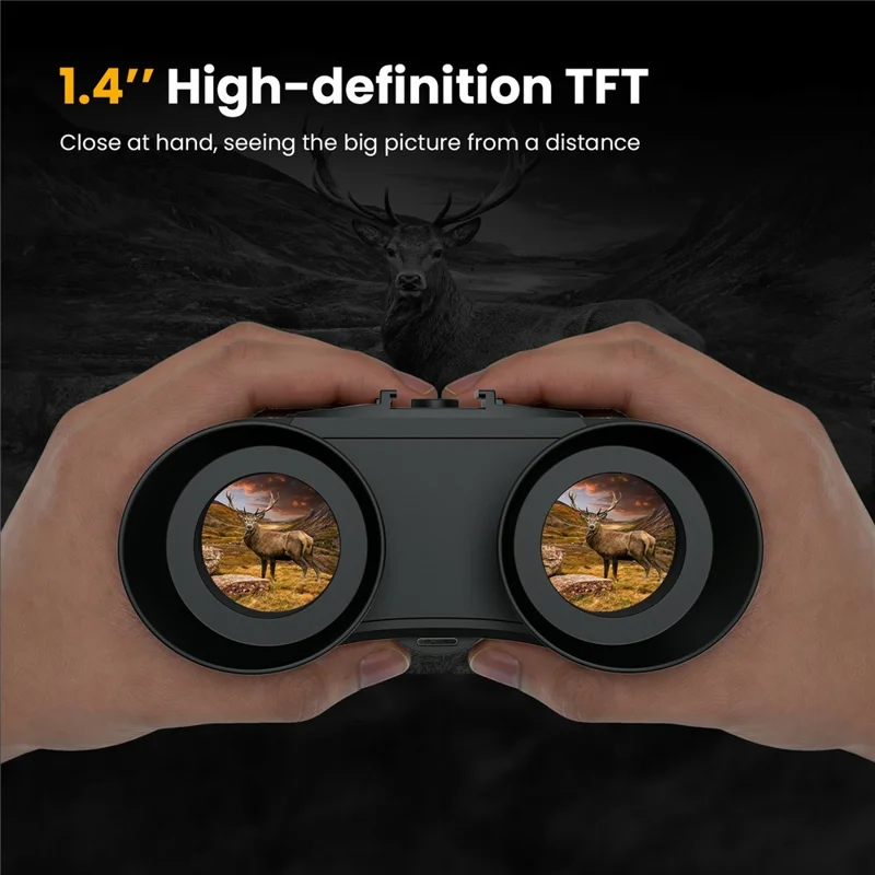 GTGUARD V6 Pro 4K Night Vision Binoculars with Precision Ranging Function Dual Mode 8X Digital Zoom 300m Range 1080P Recording Digital Telescope for Hunting - Black