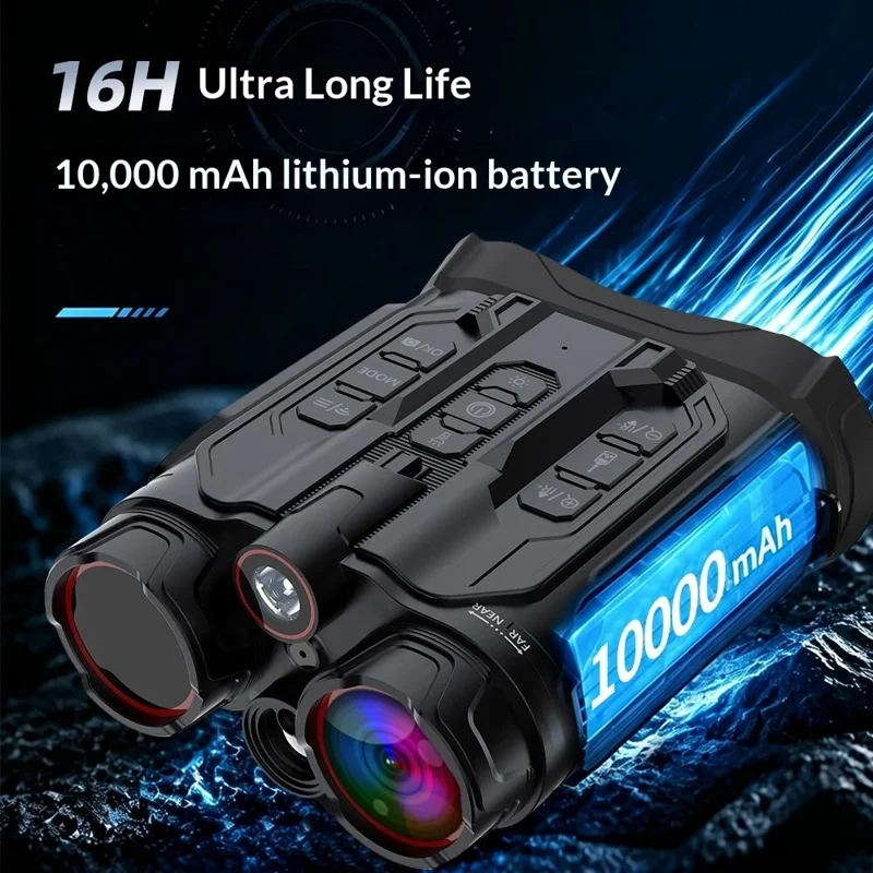 D58 Tactical Night Vision Binoculars 3.5 Inch HD Screen GPS Infrared Rangefinder for Outdoor Recording - Black