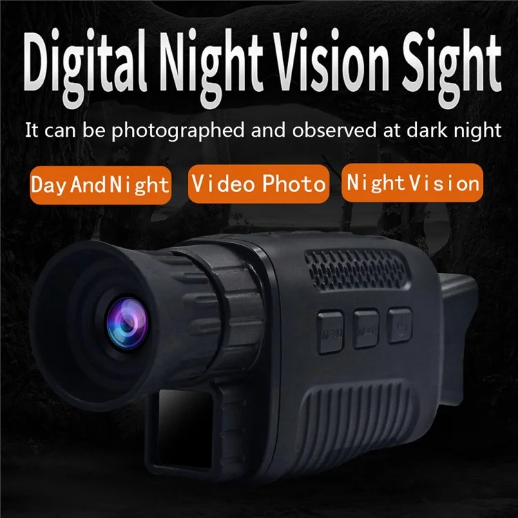 NV1000 Cámara Monocular de Visión Nocturna Infrarroja IR Digital para Caza y Camping Exterior - Negro 