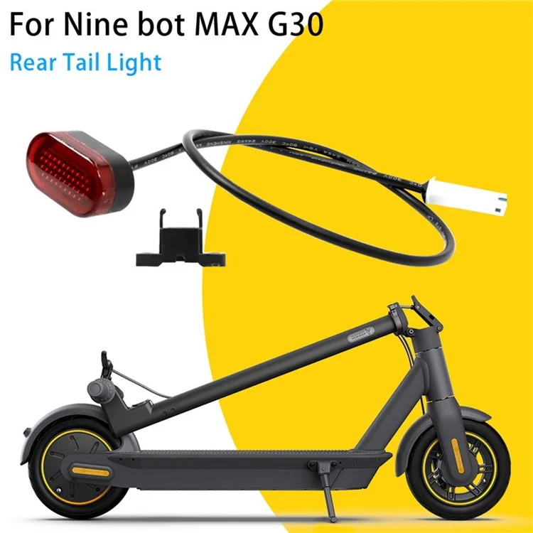 Luz trasera del guardabarros para la escúter eléctrica Ninebot Max G30, luz LED de advertencia trasera