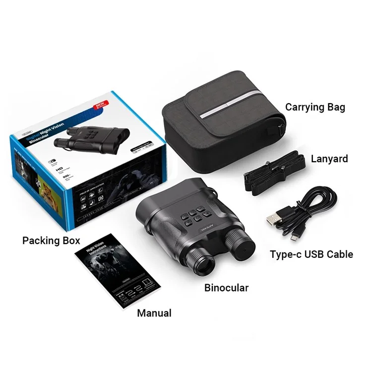 APEXEL APL-NV008 12X Binóculos de Visão Noturna Digital Zoom com Tela LCD de 2,3" Revestimento Multicamadas Dispositivo de Visão Noturna com 5 Níveis de Ajuste de Infravermelho