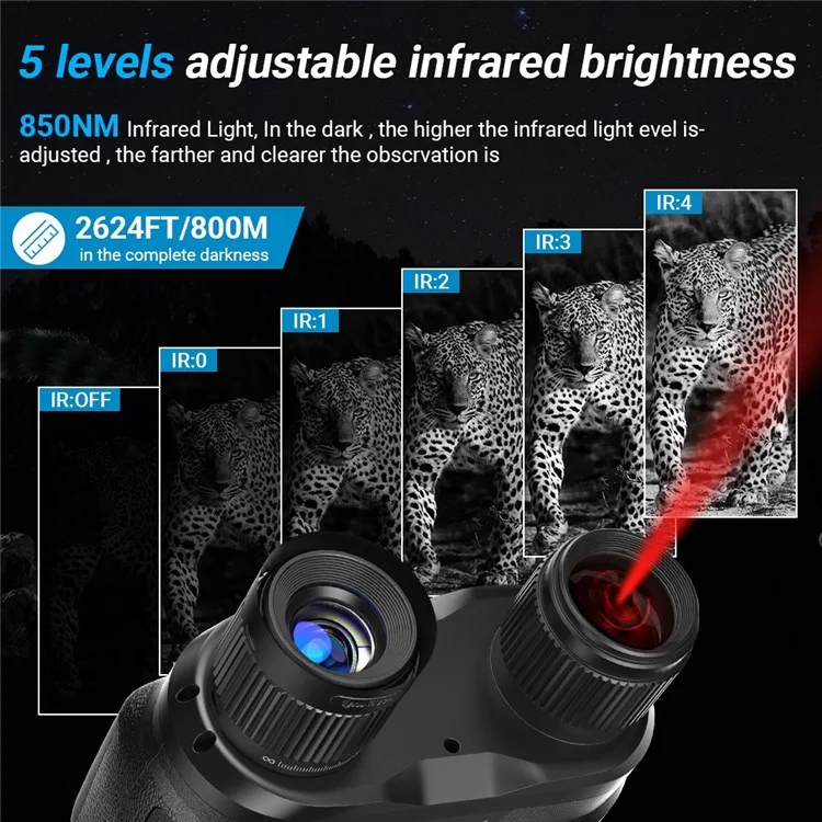 APEXEL APL-NV008 12X Binóculos de Visão Noturna Digital Zoom com Tela LCD de 2,3" Revestimento Multicamadas Dispositivo de Visão Noturna com 5 Níveis de Ajuste de Infravermelho