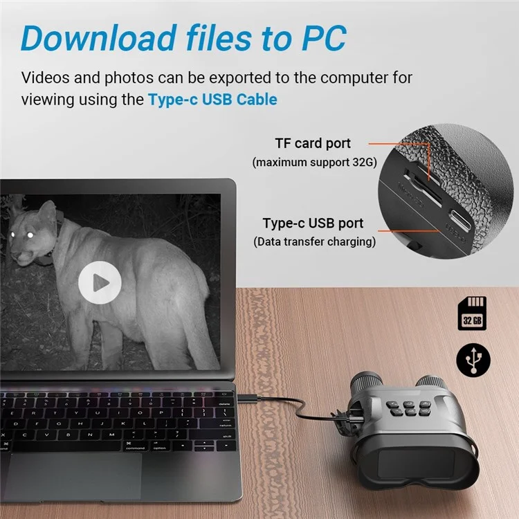 APEXEL APL-NV008 12X Binóculos de Visão Noturna Digital Zoom com Tela LCD de 2,3" Revestimento Multicamadas Dispositivo de Visão Noturna com 5 Níveis de Ajuste de Infravermelho