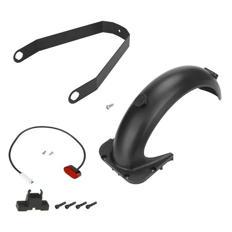 Kit de soporte del guardabarros trasero para el scooter eléctrico Ninebot G30 Max, accesorio de reemplazo para el guardabarros trasero con luz de freno - Negro