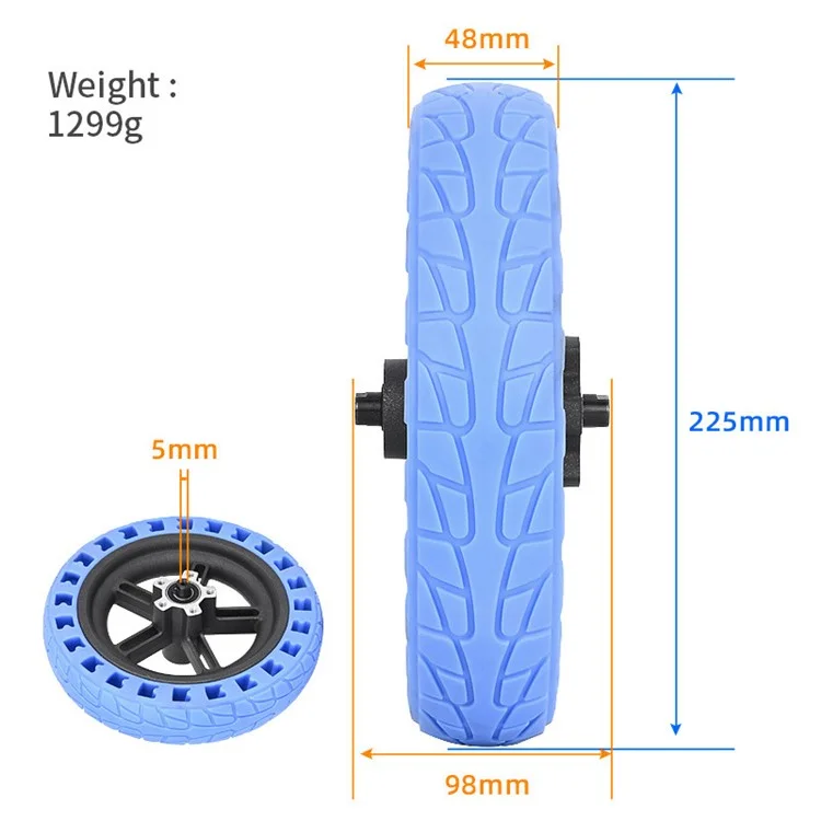 Pneumatico Solido in Gomma da 8,5 Pollici Per Xiaomi M365 Pro / Pro 2 / Pro 3 Scrocchio Scootto Elettrico Smotore Polletto Con Fusco Ruota - Rosso