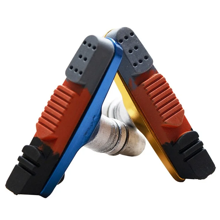 MI.XIM 1 Pair 55mm Bicycle Brake Non-Slip Block Rubber+Aluminum Alloy Road Mountain Bike Brake Pads - Gold