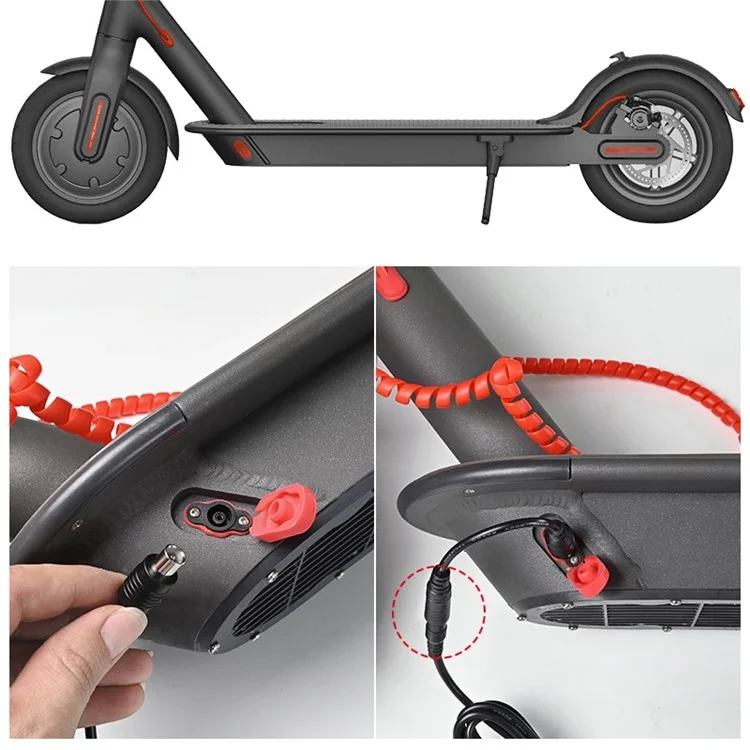 CITYNEYE Electric Scooter Charger 42V 2A E-Scooter Power Supply Charging Kit with 4 Convertor Lines - EU Plug
