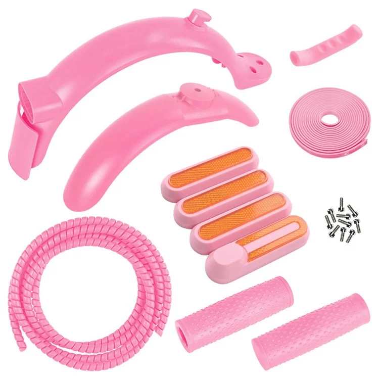 7pcs / Pacote Para Xiaomi M365 / 1S / M365 Pro / M365 Pro 2 Kit de Conversão Elétrica do Kit de Conversão Traseira Tampa de Freio de Guarda -lama Acessório de Substituição - Rosa