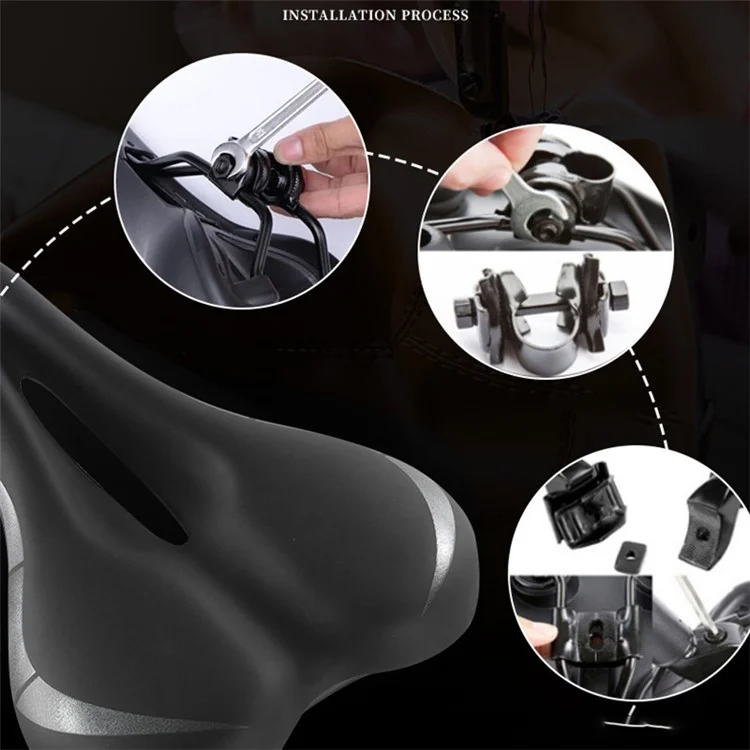 Waterproof PU Leather Bike Saddle Hollow Bicycle Cushion Shockproof Bike Seat Cover
