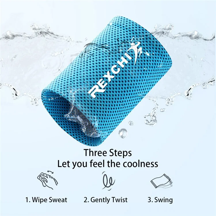 REXCHI HW02 1Pc Summer Cooling Wristband Men Women Sports Wrist Brace Support Sweatband - Green / M