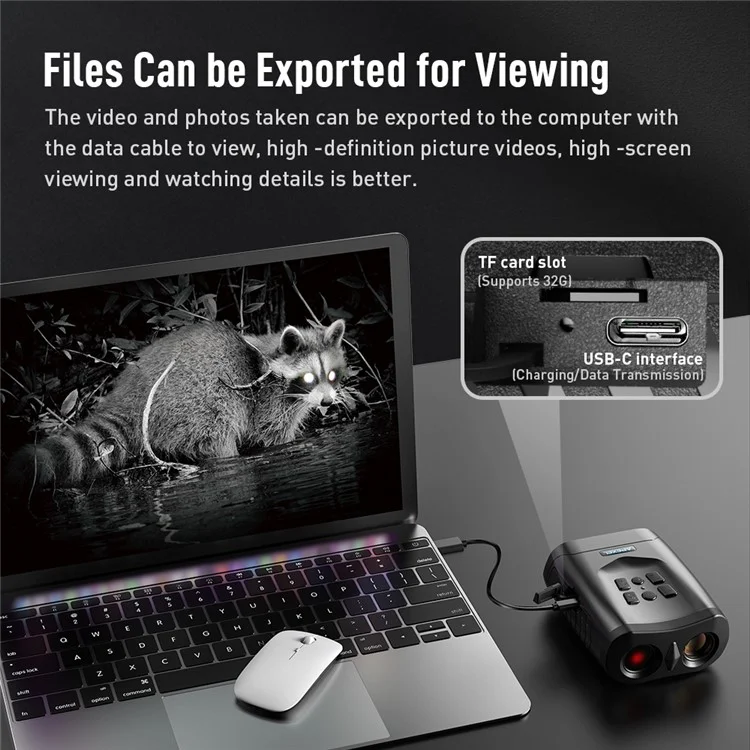 APEXEL APL-NV009 Prismáticos de Visión Nocturna Digital de 3 Pulgadas con Pantalla para Foto y Vídeo, Prismáticos de Infrarrojos Portátiles