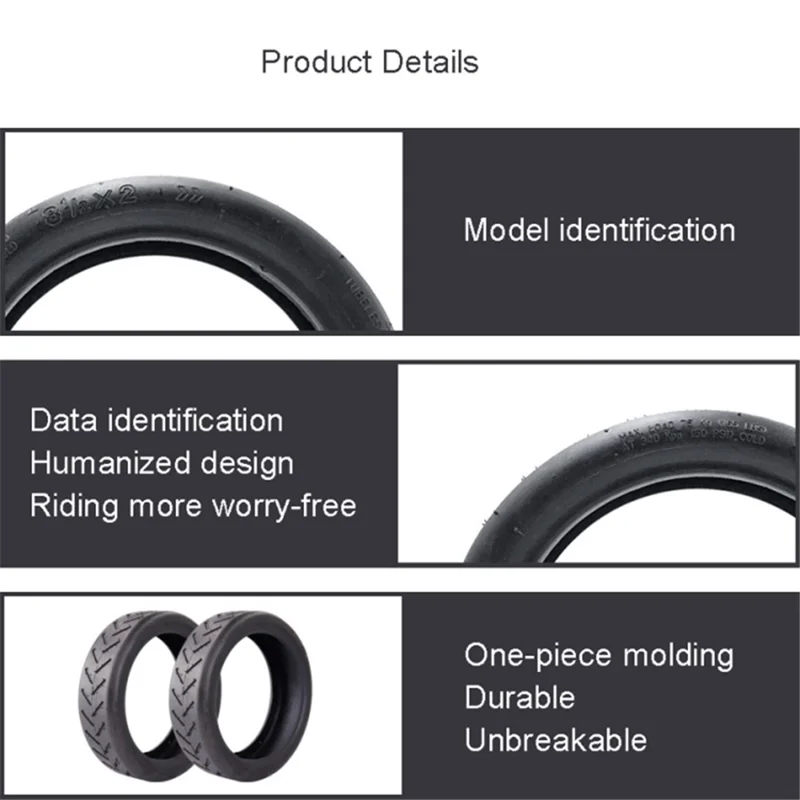 For Xiaomi M365 / Pro Electric Scooter Replacement Rubber Inner Tube + Outer Tyre Set