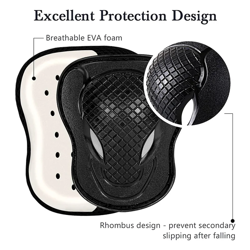 MD-611 6Pcs / Set Children Bicycle Roller Skating Knee Elbow Wrist Pads Skateboard Ski Anti-Fall Guard Protective Gear - Red / S