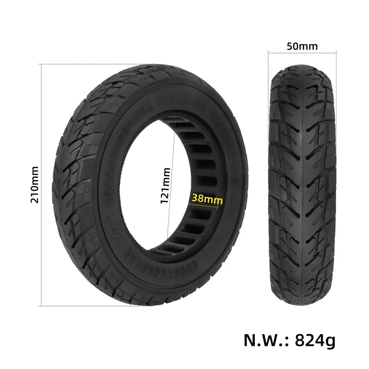 ULIP For VSETT 9 / 9+ / ZERO 9 / Inokim Light 2 Scooters Rubber Tyre Electric Scooter 8.5x2" Off-Road Solid Tires