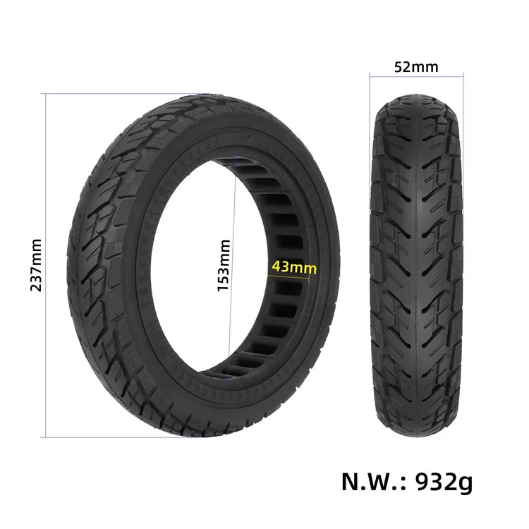 ULIP Pour Ninebot F20 / F25 / F30 / F40 Remplacement Pneu en Caoutchouc Trottinette Électrique 10x2.125" Tout-terrain Pneus Pleins