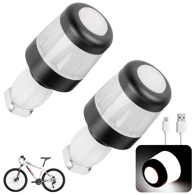 ULIP 2Pcs Fahrrad-Signalleuchte Praktischer Lenkergriff-Stöpsel Fahrrad-Griffe Fahrrad-Blinker für 17,3-21 mm Innendurchmesser - Schwarz / Weiß