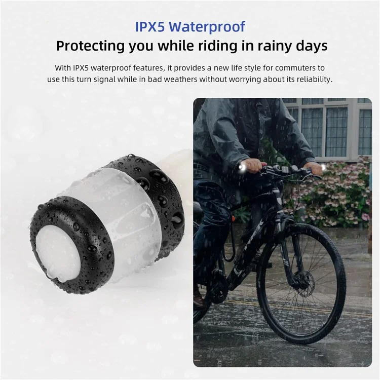 ULIP 2Pcs Fahrrad-Signalleuchte Praktischer Lenkergriff-Stöpsel Fahrrad-Griffe Fahrrad-Blinker für 17,3-21 mm Innendurchmesser - Schwarz / Weiß