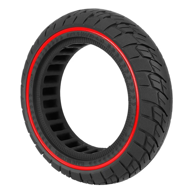 Pneus solides en caoutchouc ULIP pour trottinette électrique Ninebot MAX G30 10x2,5" (60/70-6,5) Pneu de rechange - Noir / Rouge