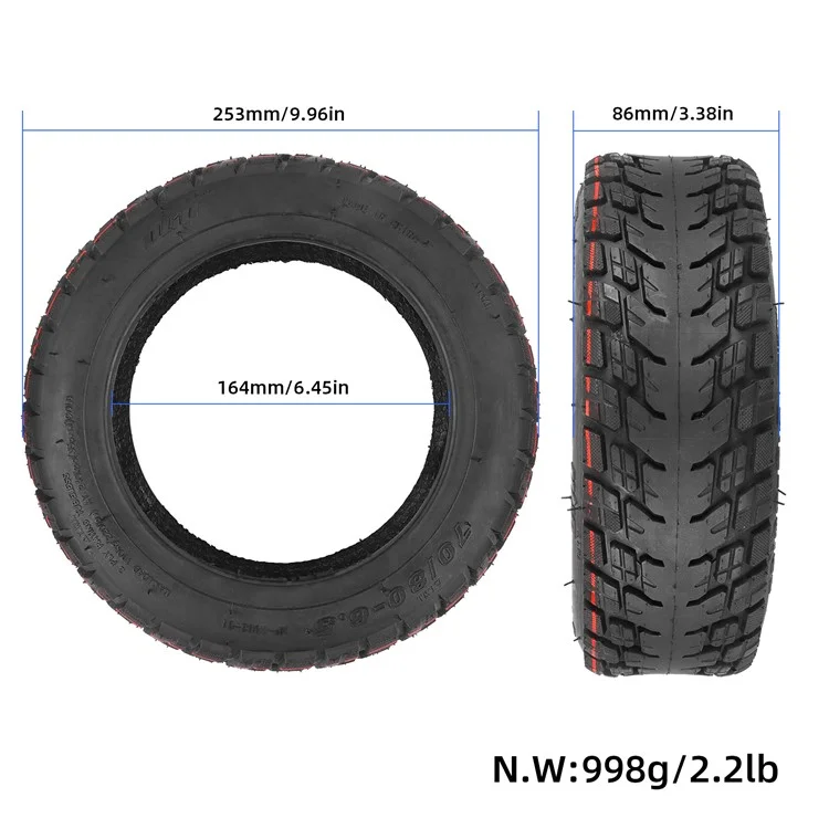 ULIP Rubber Tires for Ninebot Plus Smart Self-Balancing Electric Scooter 11" 70 / 80-6.5" Replacement Vacuum Tire