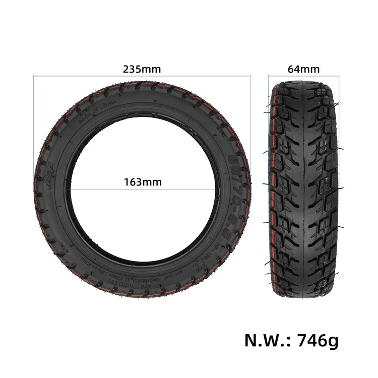 ULIP Pour Ninebot Max G30 Scooter électrique Pneu en caoutchouc 60/70-6,5" Pneus à auto-réparation tout-terrain avec buse