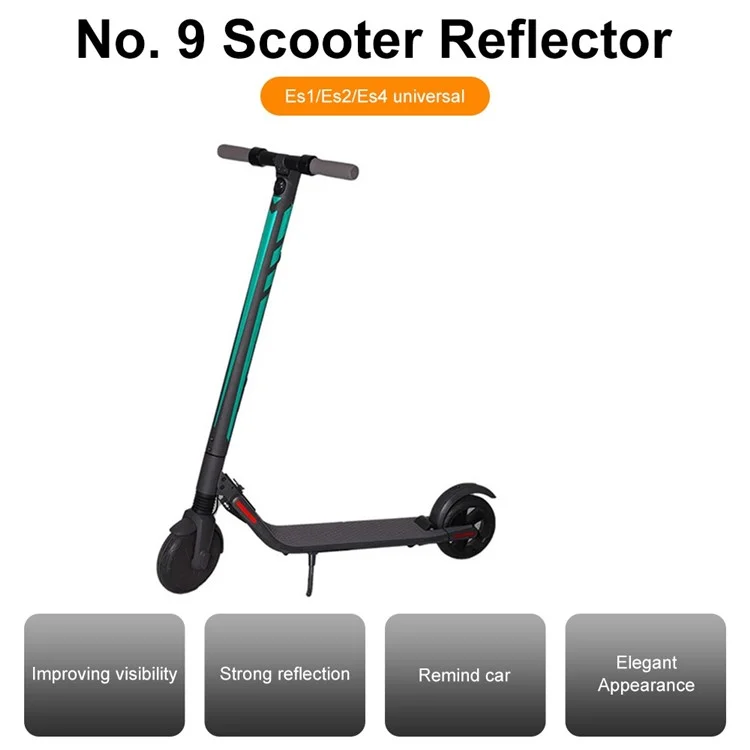 1 Set Reflective Sticker for Ninebot E22 / ES1 / ES2 / ES4 Electric Scooter PVC Night Riding Warning Decal - Green
